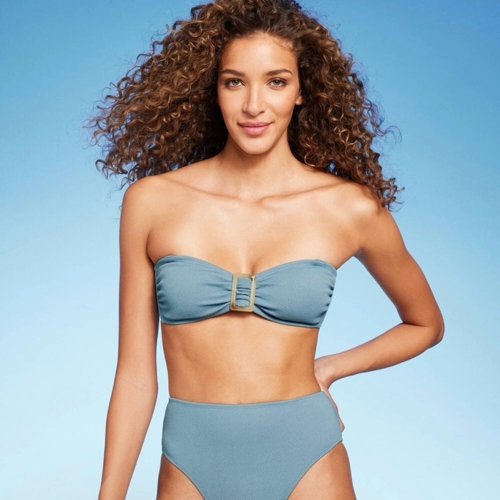 NWOT Shade & Shore Blue Bikini Top